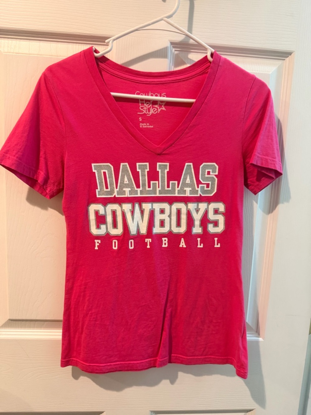 Dallas Cowboys Pink V-Neck Tee